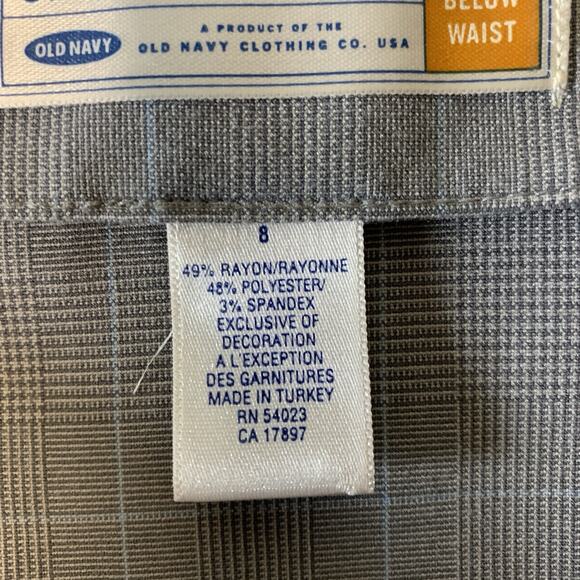 VTG Old‎ Navy Plaid Skirt Sz 8 Gray Light Academia Coquette Soft Girl Lace Trim - Picture 9 of 12